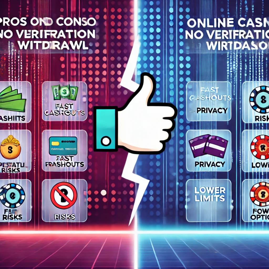 Pros and Cons of Online Casino No Verification Withdrawal